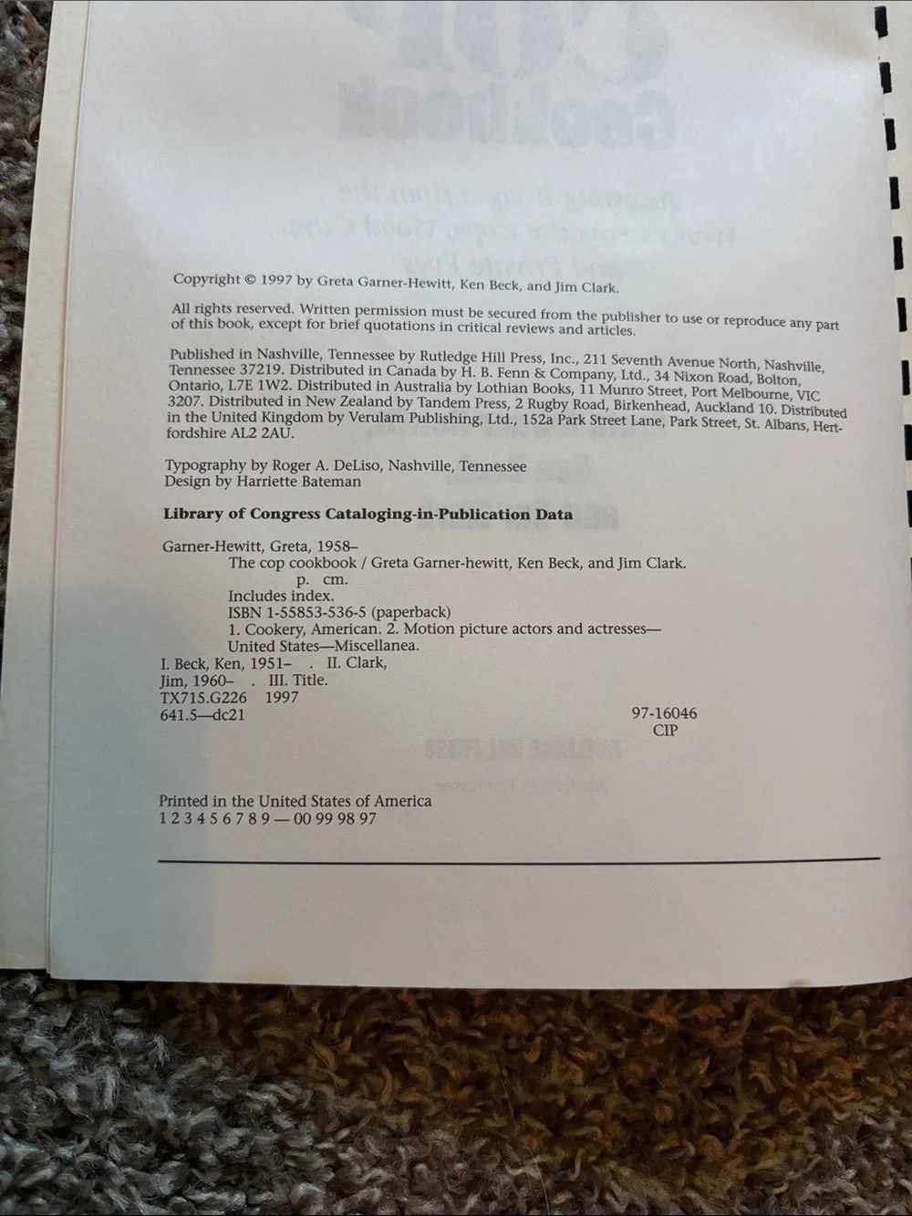 The Cop Cookbook used good shape